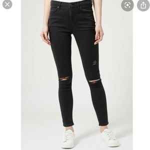 Topshop Distressed High waisted Leigh Jeans